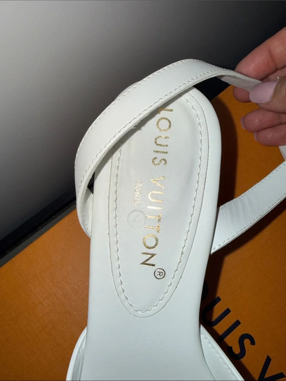 Louis Vuitton white leather